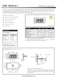 Thumbnail of document Data Sheet - EMV 1025S-01 Voltmeter